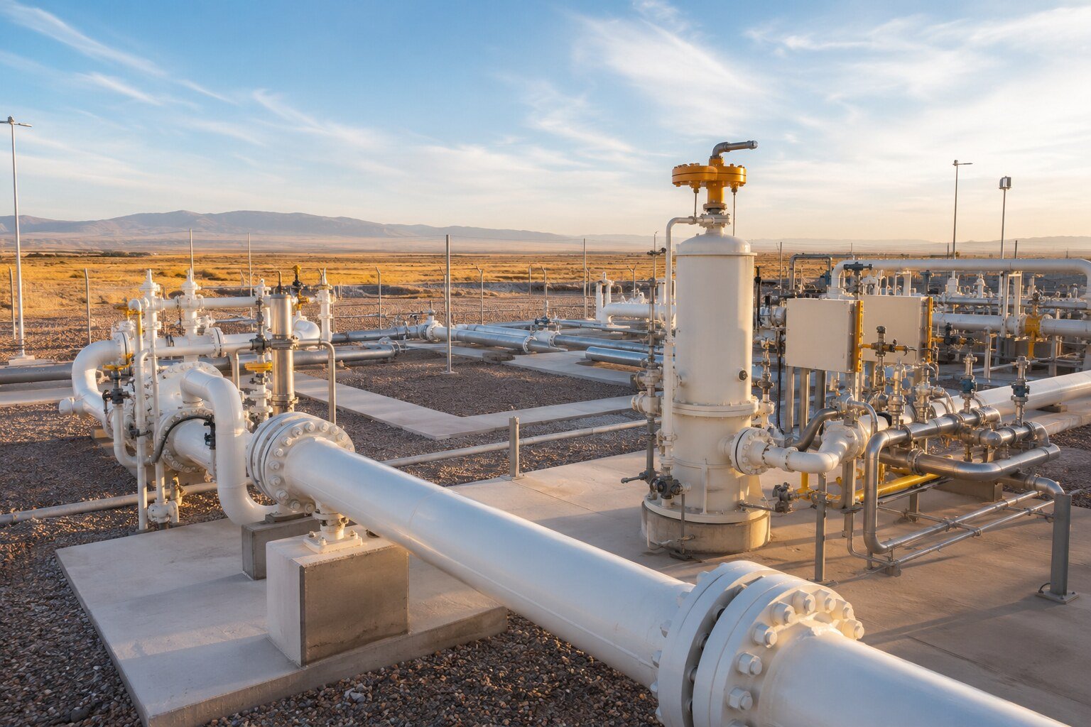 Instalación industrial de regulación y medición de gas natural